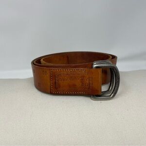 Guess Brown Leather Belt with Silver Buckle